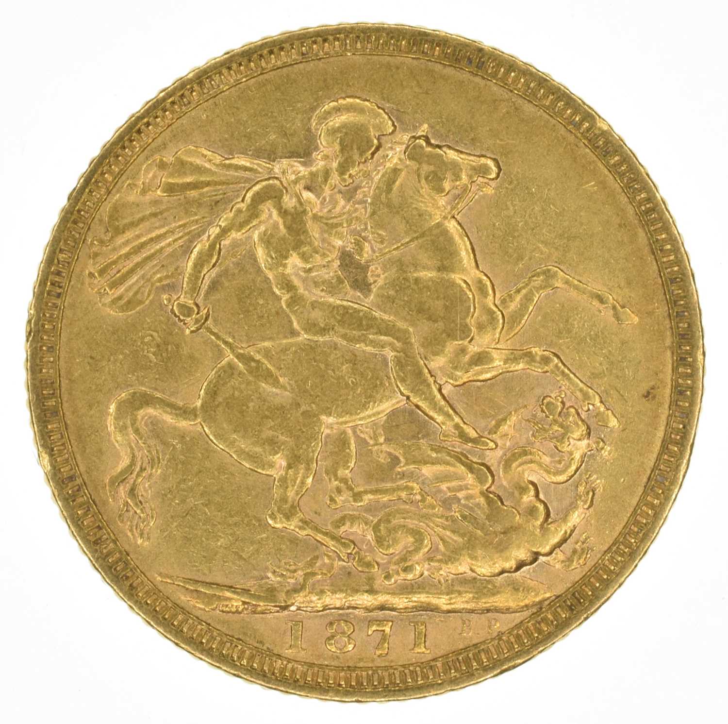 Queen Victoria, Sovereign, 1871, gF. - Image 2 of 2