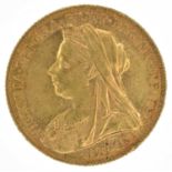 Queen Victoria, Sovereign, 1900, Melbourne Mint, VF.