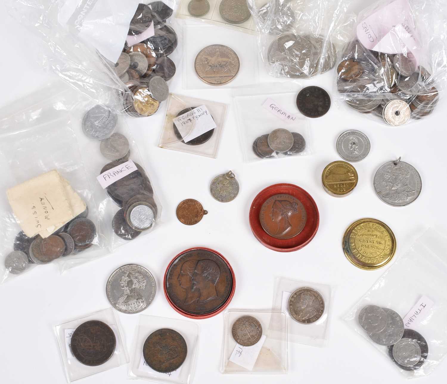 Selection of assorted medallions and tokens (quantity).