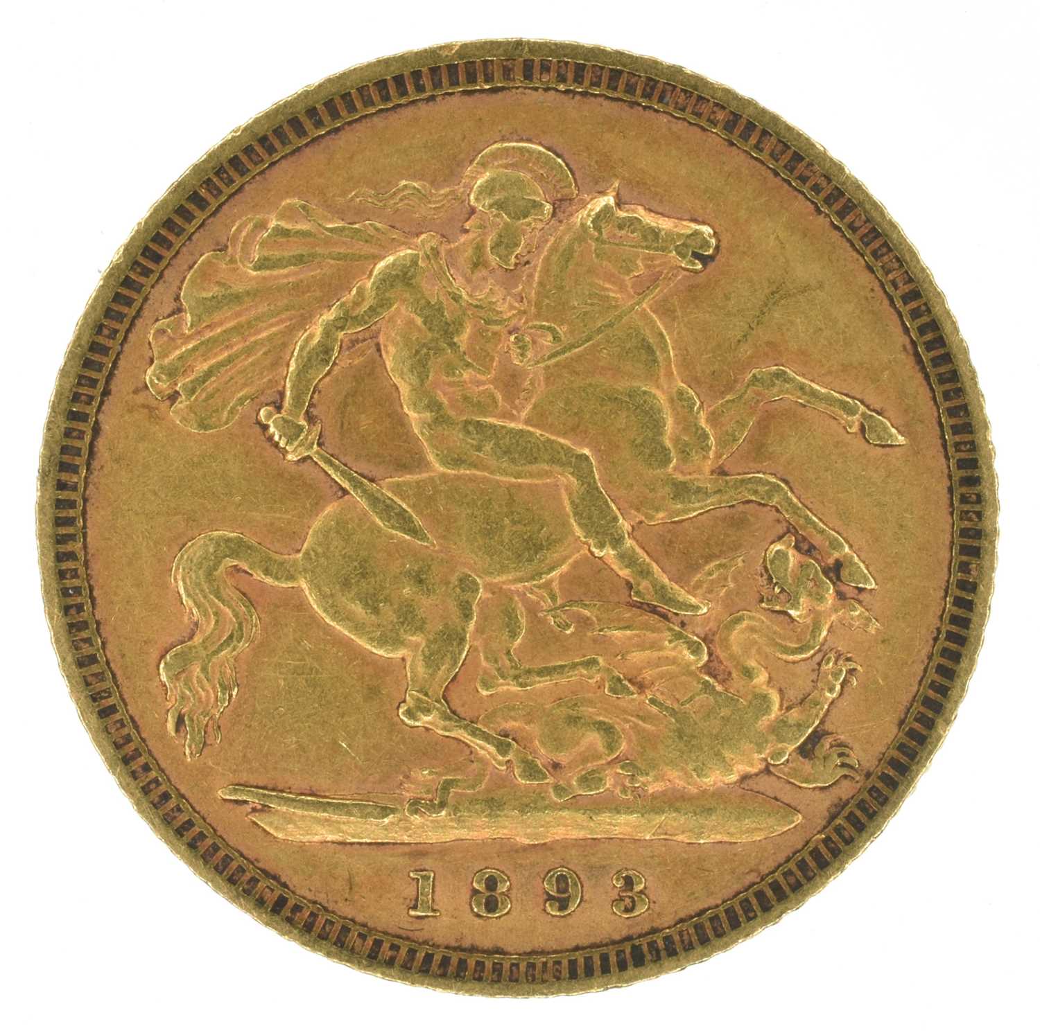 Queen Victoria, Half-Sovereign, 1893, VF. - Image 2 of 2