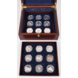 Westminster mint cased set of 17 silver proof Gibraltar 2004/5 WWII commemorative coins.