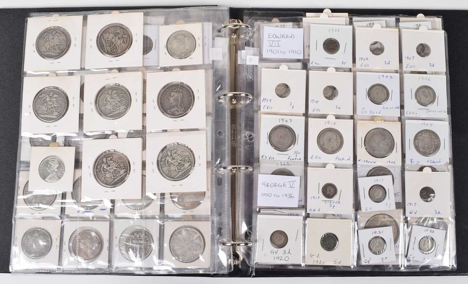 One album of historical mainly silver British coinage dating from George II through to George VI. - Image 6 of 10