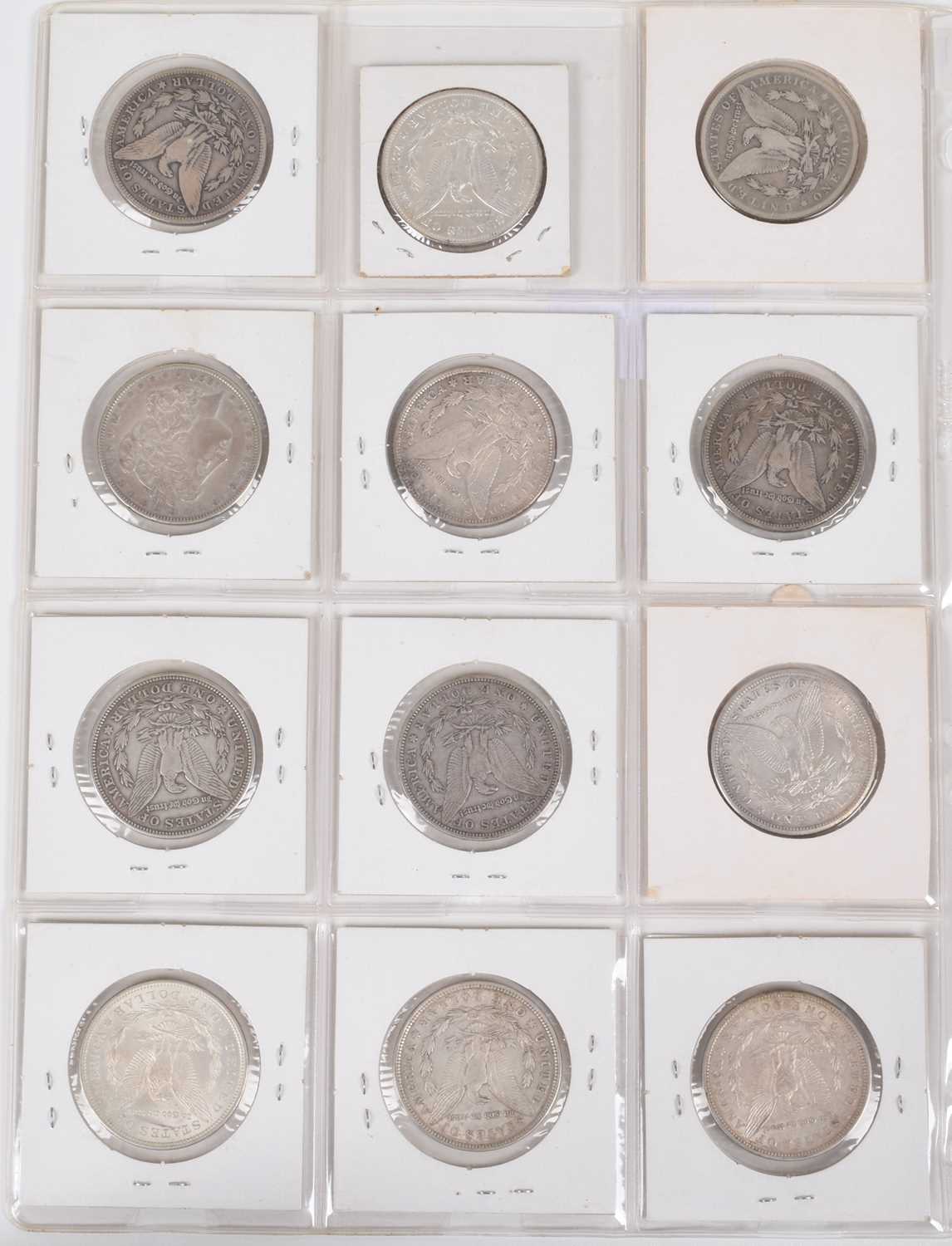 One sheet of silver Morgan Dollars 1883-1921 (12). - Image 6 of 8