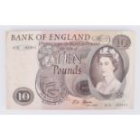 Forty-five consecutive series "C" Portrait Issue (January 1967), Ten Pounds banknotes (45).