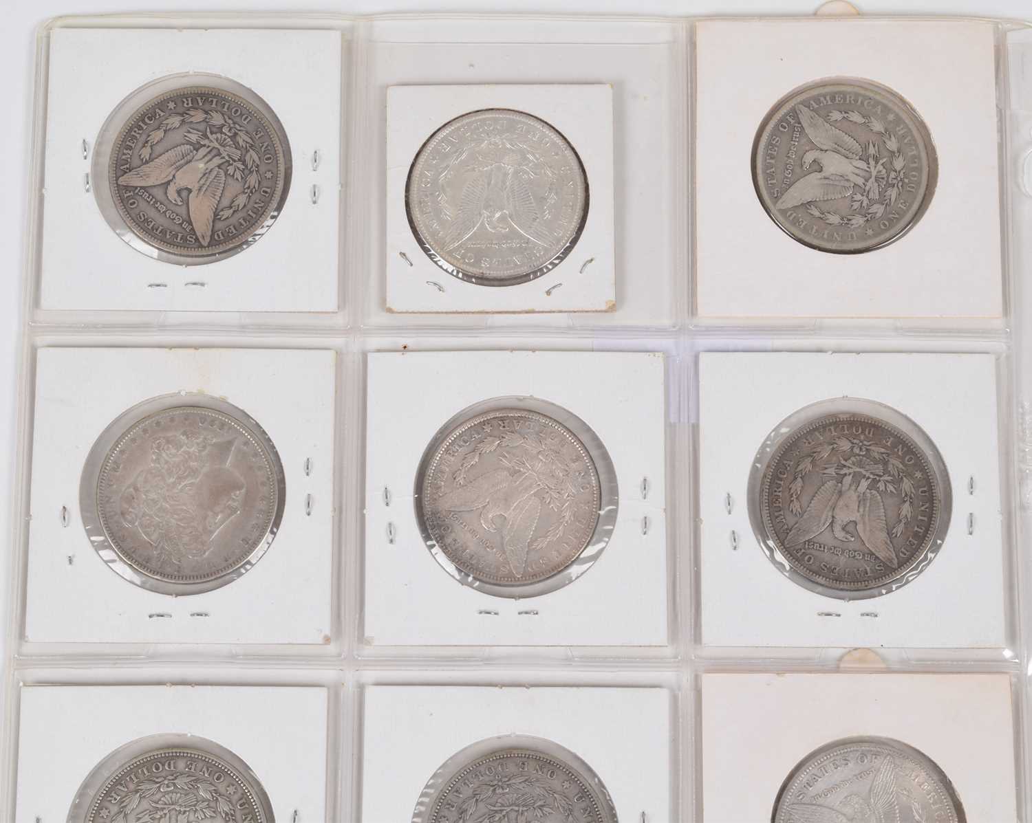One sheet of silver Morgan Dollars 1883-1921 (12). - Image 7 of 8