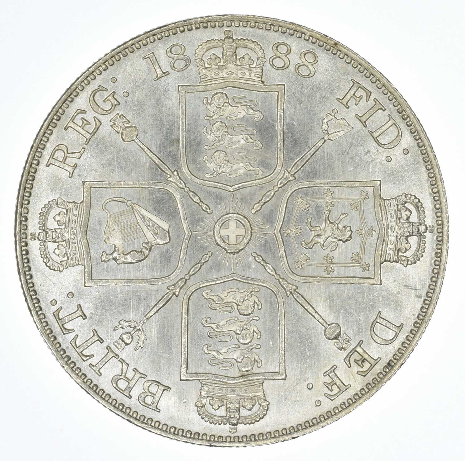 Queen Victoria, Double-Florin, 1888, gEF. - Image 2 of 2