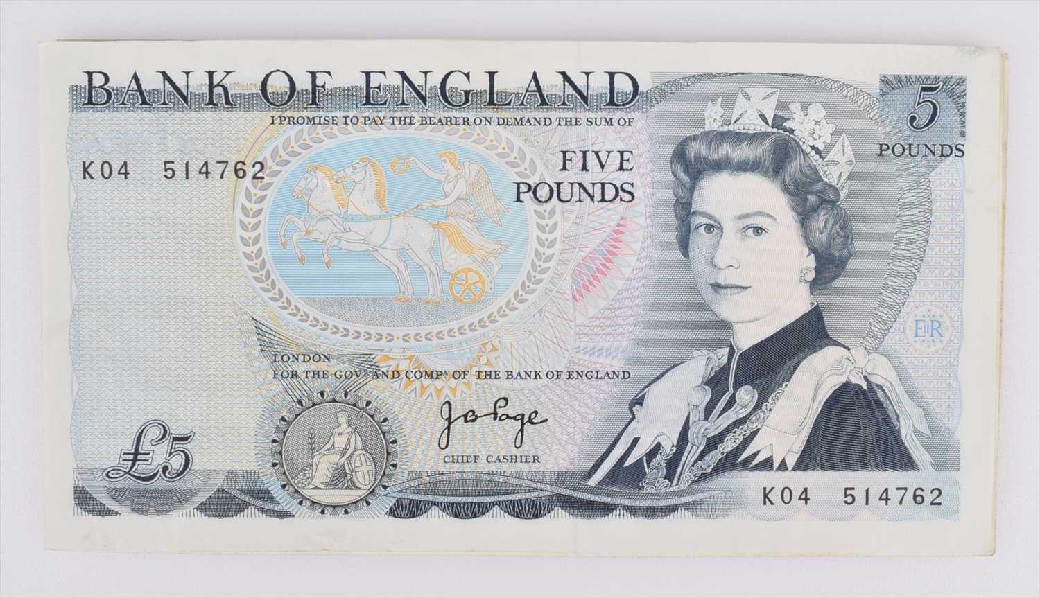 Eight Series "D" Pictorial Issue (November 1971) Five Pounds banknotes (8).