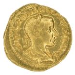 Gordian III. AD 238-244 Gold Aureus, gVF.