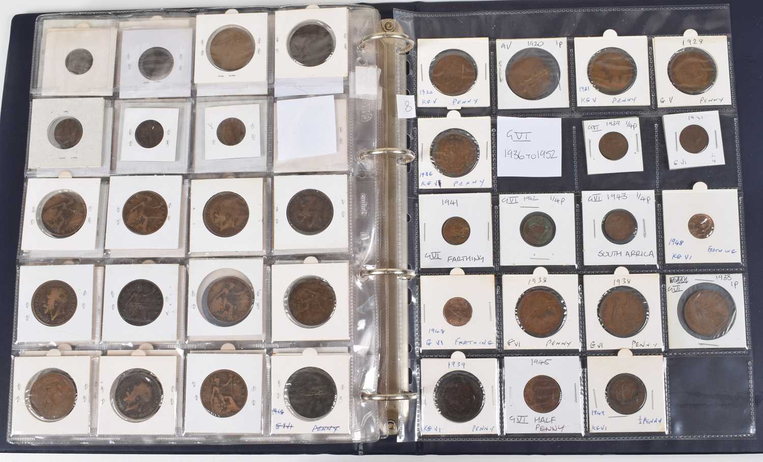 One album of historical copper British coinage dating from Charles II through to George VI. - Image 10 of 11