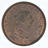 King George III, Penny, 1806 and King George IV, Farthing, 1823 (2).