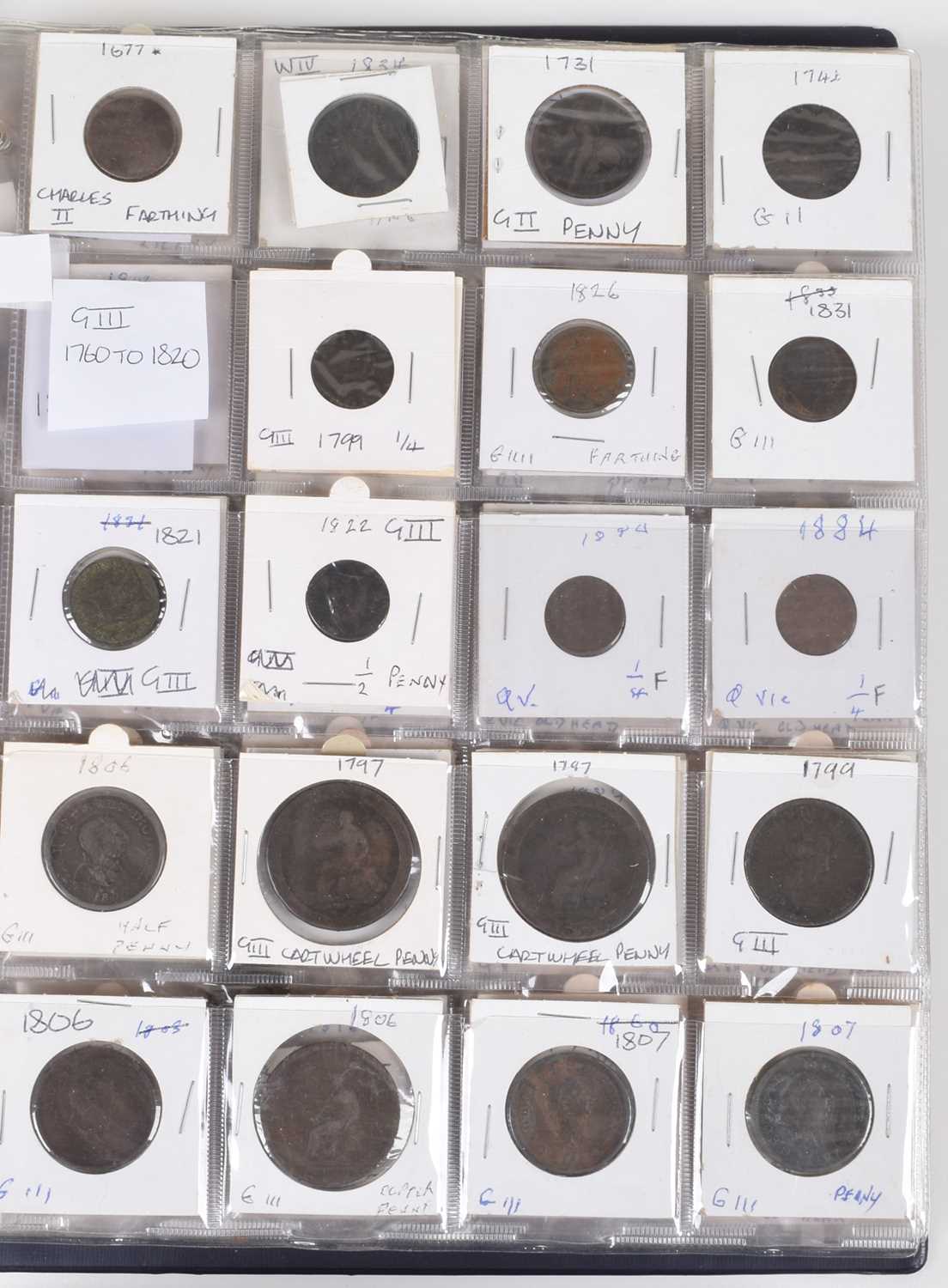 One album of historical copper British coinage dating from Charles II through to George VI. - Image 3 of 11