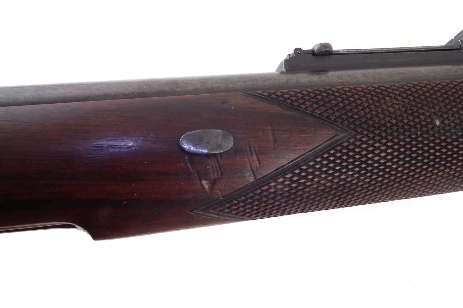 Cased Westley Richards Monkey Tail Rifle serial number 740 with case - Image 13 of 20