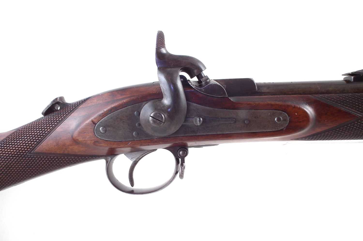 Cased Westley Richards Monkey Tail Rifle serial number 740 with case - Image 3 of 20