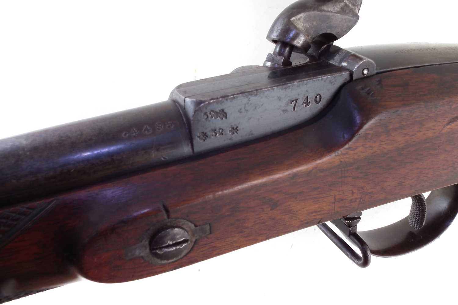 Cased Westley Richards Monkey Tail Rifle serial number 740 with case - Image 12 of 20