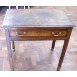 George III oak and crossbanded side table 77cm wide