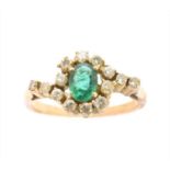 An emerald doublet and diamond dress ring,