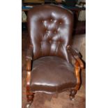 Victorian button back arm chair