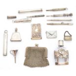 A selection of silver and white metal items,