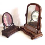 Victorian mahogany dressing table mirror and George III mahogany dressing table mirror
