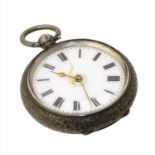 A ladies silver open face pocket watch,