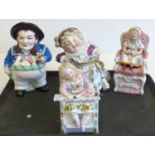 Four Contra Boehme tobacco porcelain jars the largest measures 21cm high