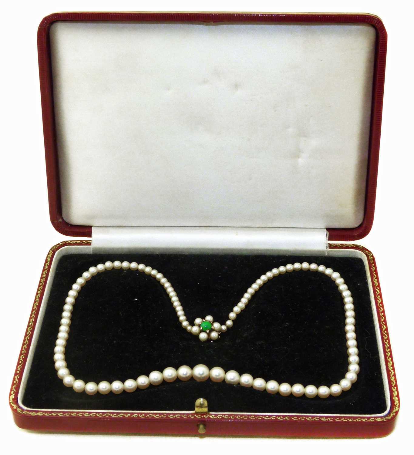 A cultured pearl necklace,