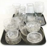 Quantity of mixed cut glass fruit bowls and dishes.