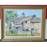 E. Charles Simpson stone farm house, oil on board