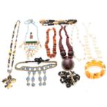 A selection of beads and necklaces.