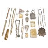 A selection of white metal items,