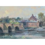 Ivan Taylor, "Chester Bridge", oil.