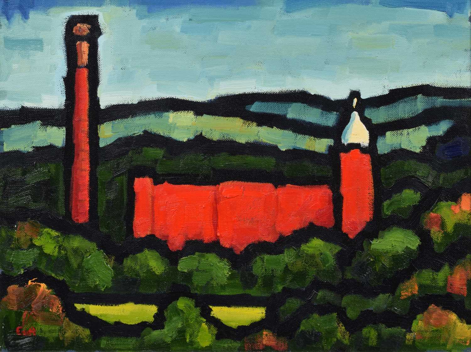 Malcolm Croft (British 1964-), "Pear Mill, Autumn", oil.