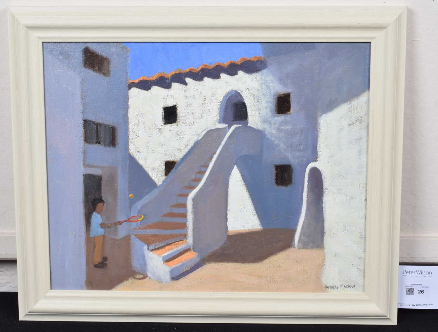 Andrew Macara, "Spanish Steps", oil. - Image 2 of 3