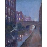 Reg Gardner, "Beswick Street Bridge, Ashton Canal", oil.