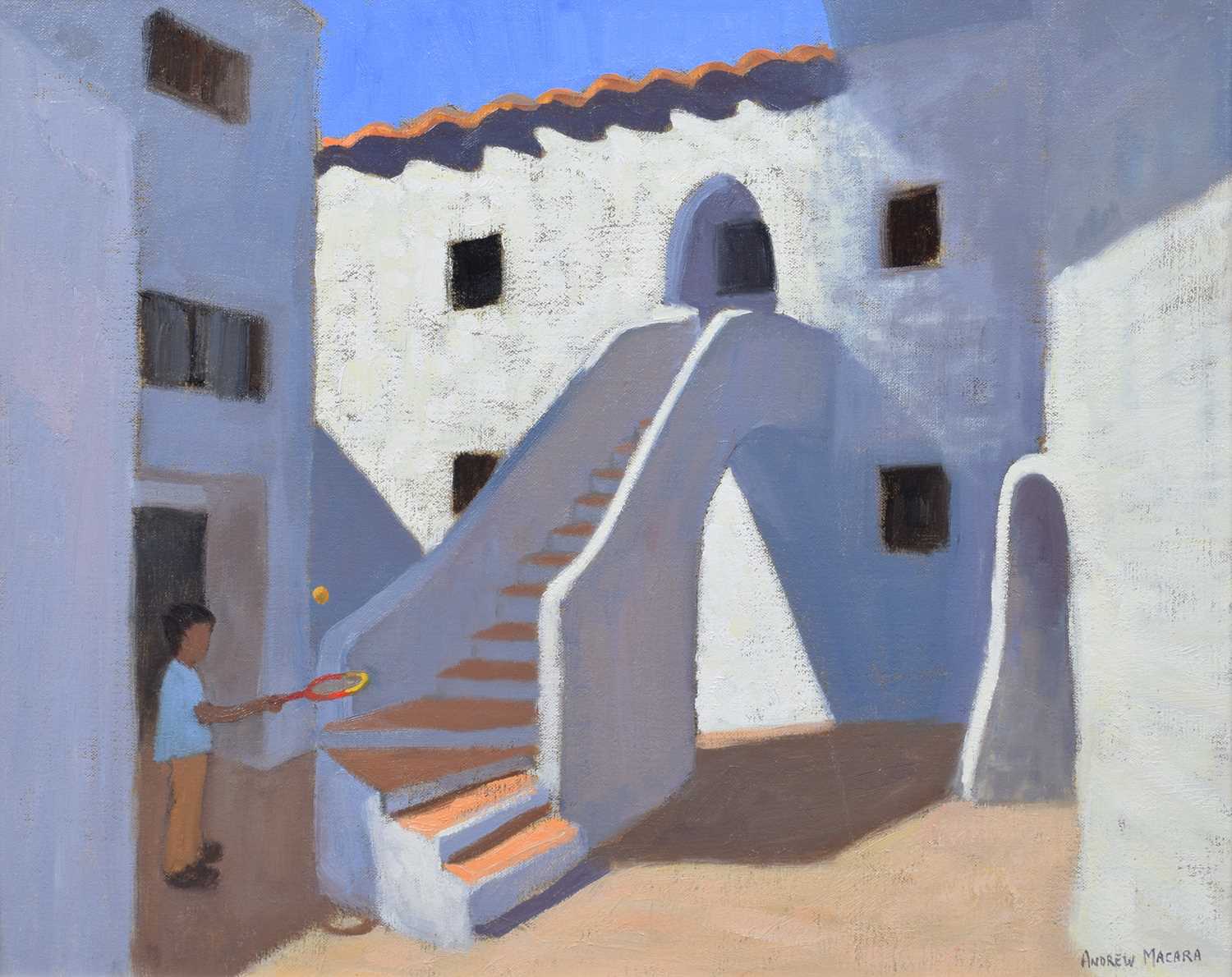Andrew Macara, "Spanish Steps", oil.