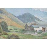 Millicent Ayrton, "Cumbrian Farm", watercolour.