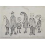 After L.S. Lowry, "Family Group", gouttelette print.