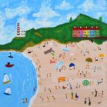 Vincent Dott, "Happy Day at the Beach", oil.