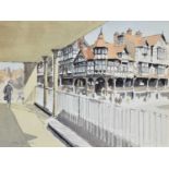 John Yardley "Chester Rows", watercolour.