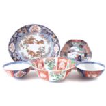 Five pieces of Japanese imari,