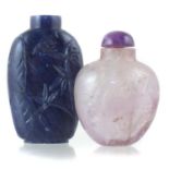 Chinese Lapis Lazuli snuff bottle and one other