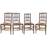 Four ash and elm Liverpool fan back chairs