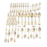 A selection of George IV and later silver flatware