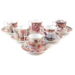 Six Royal Derby Curators collection coffee cups and saucers