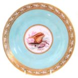 Flight Barr and Barr plate circa 1820 painted with shells