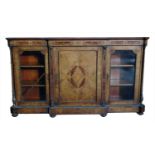 Victorian burr walnut side cabinet