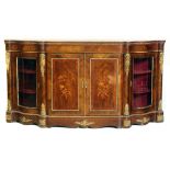 Victorian figured walnut credenza.