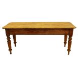 Victorian pitch pine kitchen table.