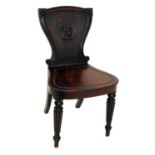 George III mahogany hall chair