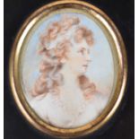 Circle of Richard Cosway R.A. (1742-1821) Portrait miniature of a lady, quarter-length